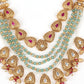 Rajwada Gold Mixed Metal Embellished Neck Piece Set For Women