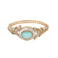 Rajwada Gold And Green Mixed Metal Embellished Bracelets For Women