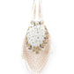 Rajwada White Velvet Embellished Potli For Women