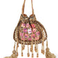 Rajwada Beige Embellished Potli Bag For Women