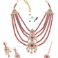 Rajwada Pink Mixed Metal Embellished Gold Plated Neckpiece Set For Women