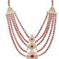 Rajwada Pink Mixed Metal Embellished Gold Plated Neckpiece Set For Women