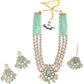 Rajwada Sea Green Alloy Embellished Gold-Plated Neckpiece Set For Women
