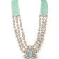Rajwada Sea Green Alloy Embellished Gold-Plated Neckpiece Set For Women