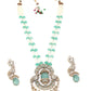 Rajwada Sea Green Mixed Metal Embellished Gold Plated Neckpiece Set For Women