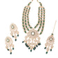 Rajwada Green Mixed Metal Embellished Gold Plated Neckpiece Set For Women