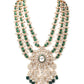 Rajwada Green Mixed Metal Embellished Gold Plated Neckpiece Set For Women