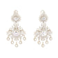 Rajwada White Zicron Gold Plated Dangler Earrings For Women