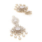 Rajwada White Zicron Gold Plated Dangler Earrings For Women