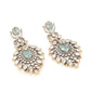 Rajwada Sea Green Kundan Gold Plated Dangler Earrings For Women