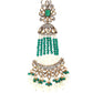 Rajwada Green Pearls Gold-Plated Dangler Earrings For Women