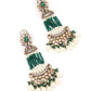 Rajwada Green Pearls Gold-Plated Dangler Earrings For Women
