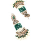 Rajwada Green Pearls Gold-Plated Dangler Earrings For Women