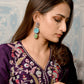 Rajwada Blue And Olive Zircon Silver Plated Dangler Earrings For Women