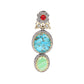 Rajwada Blue And Olive Zircon Silver Plated Dangler Earrings For Women