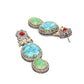 Rajwada Blue And Olive Zircon Silver Plated Dangler Earrings For Women