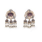 Rajwada Mauve Kundan Gold-Plated Dangler Earrings For Women