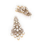 Rajwada Pink Kundan Gold Plated Dangler Earrings For Women
