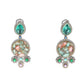 Rajwada Sea Green Zircon Silver Plated Dangler Earrings For Women