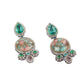 Rajwada Sea Green Zircon Silver Plated Dangler Earrings For Women