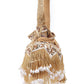 Rajwada Golden Suede With Sequin And Beads Tassels Potli For Women