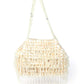 Rajwada Off White Raw Silk Beads And Pearl Tassels Work Hand Bag For Women