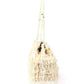 Rajwada Off White Raw Silk Beads And Pearl Tassels Work Hand Bag For Women
