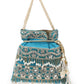 Rajwada Blue Raw Silk Beads And Stones Work Potli For Women