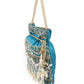Rajwada Blue Raw Silk Beads And Stones Work Potli For Women