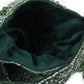 Rajwada Green Beads Suede And Cutdana With Wrist Loop tassels Drawstring Potli For Women