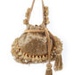 Rajwada Golden Velvet Cutdana And Beads Work Potli For Women