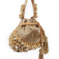 Rajwada Golden Velvet Cutdana And Beads Work Potli For Women