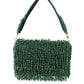 Rajwada Green Velvet Beads And Cutdana Tassels Work Hand Bag For Women
