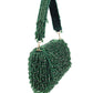 Rajwada Green Velvet Beads And Cutdana Tassels Work Hand Bag For Women