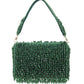 Rajwada Green Velvet Beads And Cutdana Tassels Work Hand Bag For Women