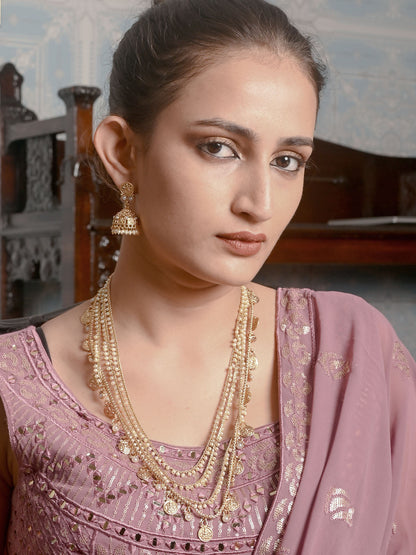 Rajwada Gold Three Layered Bridal Neck Piece For Women
