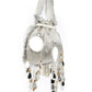 Rajwada Silver Suede Beads Tasseled Potli With Mirror Work Batuas For Women