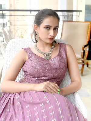 Rajwada Pink Regal Choker Neck Piece Set For Women