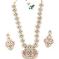 Rajwada Pink Regal Choker Neck Piece Set For Women