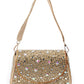 Rajwada Golden Jute Embellished Pure Silver Stone And Beads Hand Bag For Women