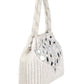 Rajwada Silver Raw Silk Beads Embellished  Clutch With Sequin Work For Women