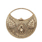 Rajwada Golden Metal With Stone Clutch For Women