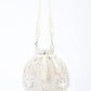 Rajwada Off white Raw Silk Cutdana And Beads With Wrist Tassel Potli Bag For Women