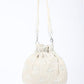 Rajwada Off white Raw Silk Cutdana And Beads With Wrist Tassel Potli Bag For Women
