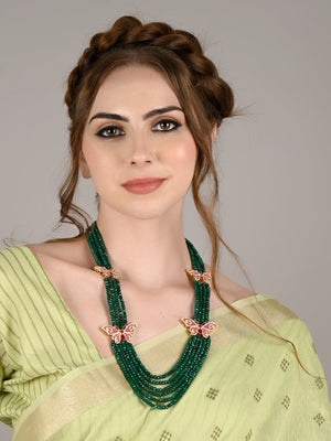 Rajwada Women Princely Green Necklace Set