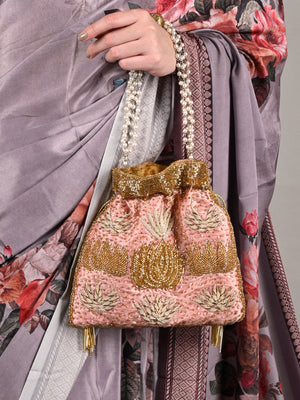 Odette Women Pink Bright Potli Bag