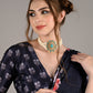 Rajwada Women Blue Metal Choker Set