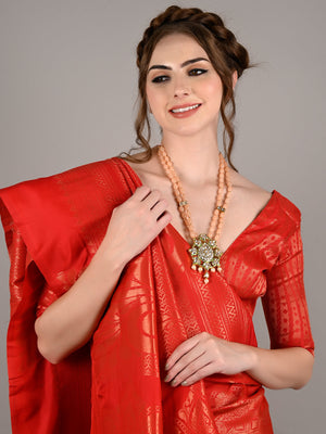 Rajwada Women Peach Metal Necklace Set