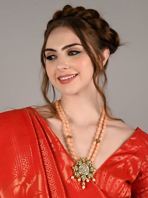 Rajwada Women Peach Metal Necklace Set