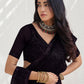 Rajwada Black Georgette Embellished  Saree with Unstitched Blouse For Women